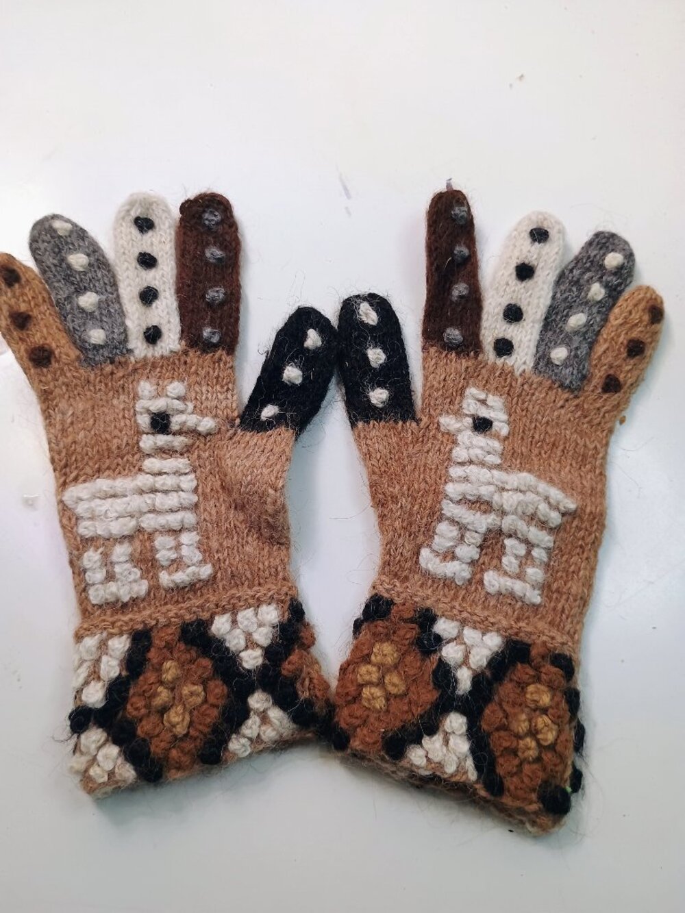 Andean Gloves Handmade Wool Cusco Llama Alpaca Warm Winter